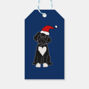 Funny Black Portuguese Water Dog Christmas Gift Tags