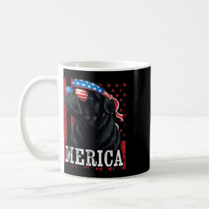 Funny Black Pug 4th Of July Dog Mum Dog Dad Merica Coffee Mug