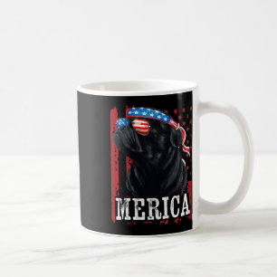 Funny Black Pug 4th Of July Dog Mum Dog Dad Merica Coffee Mug