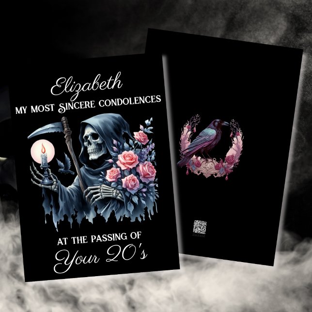 Funny Black Reaper Death to My Youth 30th Birthday Card (Creator Uploaded)