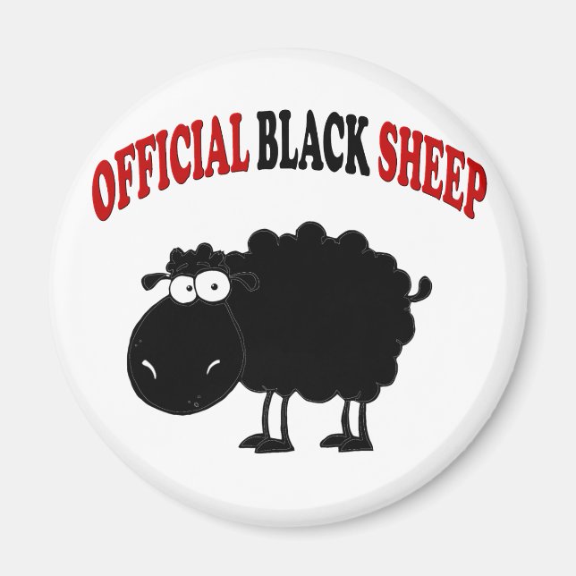 Funny black sheep magnet (Front)