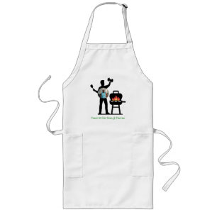 Funny Black Silhouette Grill Dad Fitness Photo Long Apron