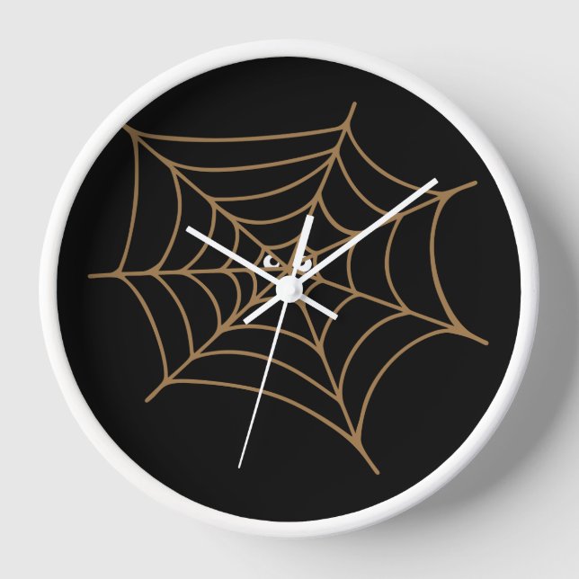 Funny Black Spider In Kids Wall Clock (Front)