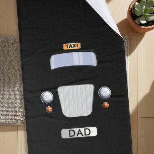 Funny Black Taxi Cab Personalized Bath Towel