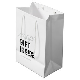 Funny Black & White Christmas Holiday Medium Gift Bag