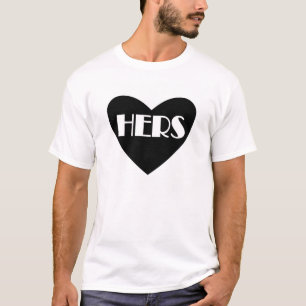 Funny black white Hers title marriage shirt