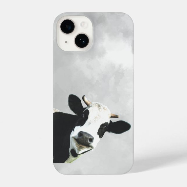 Funny Black White Holstein Cow Farm Animal iPhone Case (Back)
