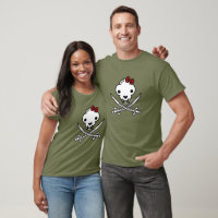 Funny Black White Jolly Kitty Pirate Skull Bones