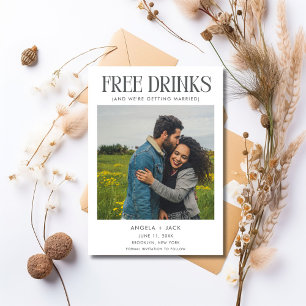 Funny Black White Photo Wedding Save the Date