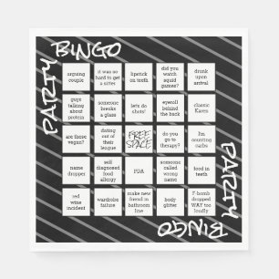 Funny Black White Stripes Party Napkins