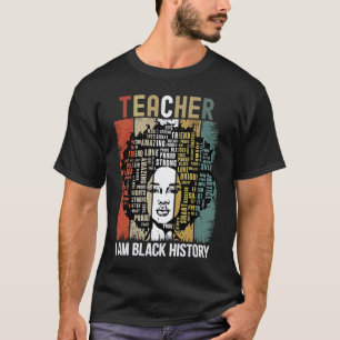 Funny Black Woman Teacher Afro Retro Black History T-Shirt
