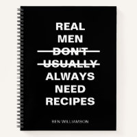 Funny Blank Recipe Book Gag Gift Men Dad Name