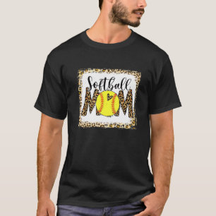 Funny Bleached Leopard Softball Mum Softball Mothe T-Shirt