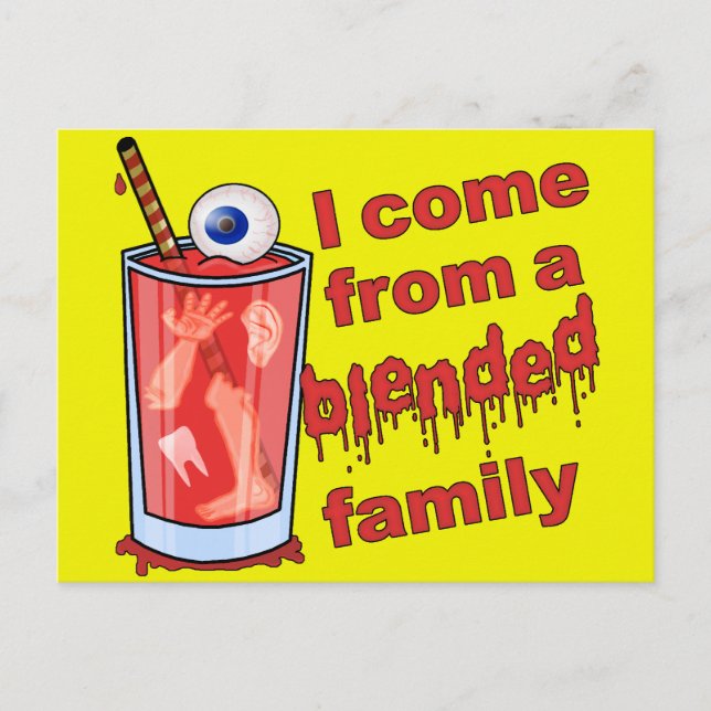 Funny Blended Family Pun Postcard (Front)