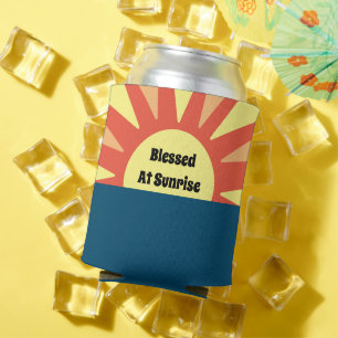 Funny "Blessed At Sunrise" Colourful Wedding Favou Can Cooler