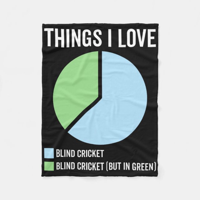 Funny Blind Cricket Sport Hob  Fleece Blanket (Front)