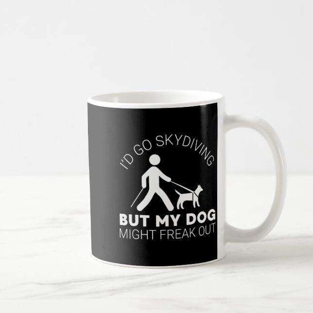 Funny Blind Joke Gift Seeing Eye Dog Skydiving Bli Coffee Mug (Right)