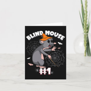 Funny Blind Mouse #1 Halloween Ghost Group Family  Card
