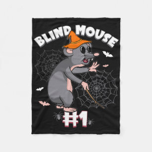 Funny Blind Mouse #1 Halloween Ghost Group Family Fleece Blanket