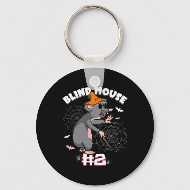 Funny Blind Mouse #2 Halloween Ghost Group Family  Key Ring (Front)