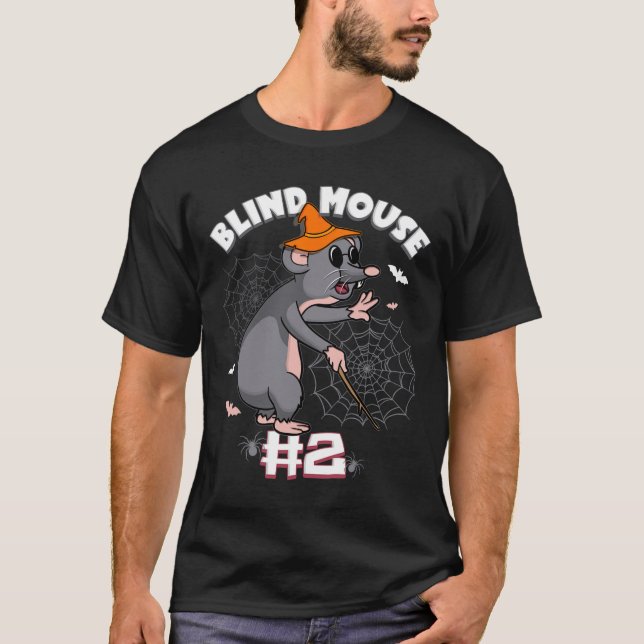 Funny Blind Mouse #2 Halloween Ghost Group Family  T-Shirt (Front)