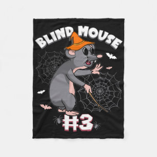 Funny Blind Mouse #3 Halloween Ghost Group Family Fleece Blanket