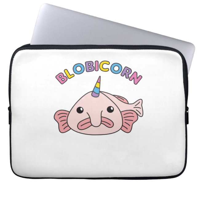 Funny Blobfish Unicorn Blobicorn Blobfish Laptop Sleeve (Front)