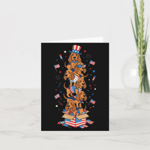 Funny Bloodhound Aamerican Usa Flag Memorial Day Card
