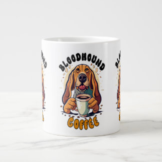 Funny Bloodhound dog drinking coffee Speciality Mu Large Coffee Mug