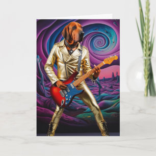 Funny Bloodhound Rock Star Card