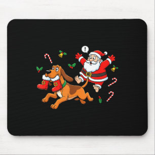 Funny Bloodhound Santa Claus Boots Christmas Women Mouse Mat