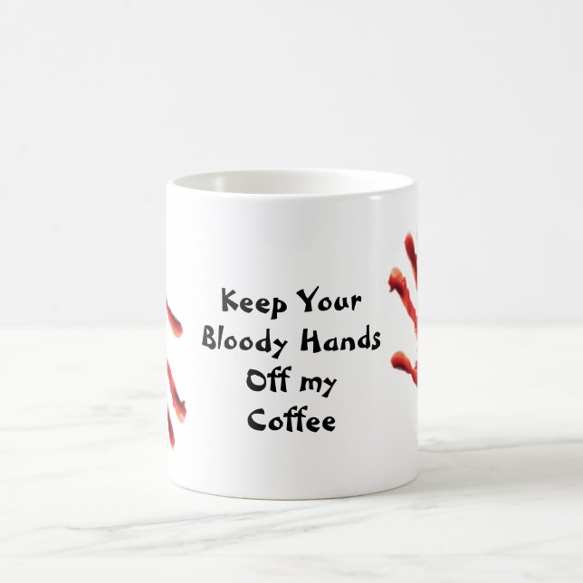 Funny Bloody Hands Coffee Mugs (Center)