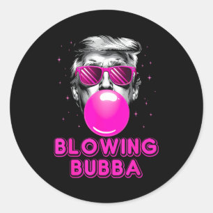 Funny Blowing Bubba  Classic Round Sticker