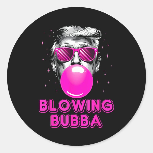 Funny Blowing Bubba  Classic Round Sticker (Front)