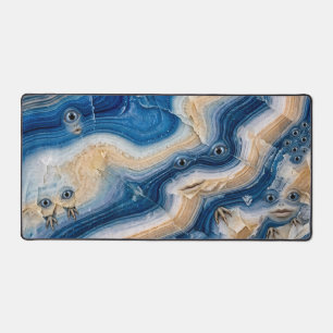 Funny Blue Agate Monster Pattern Desk Mat