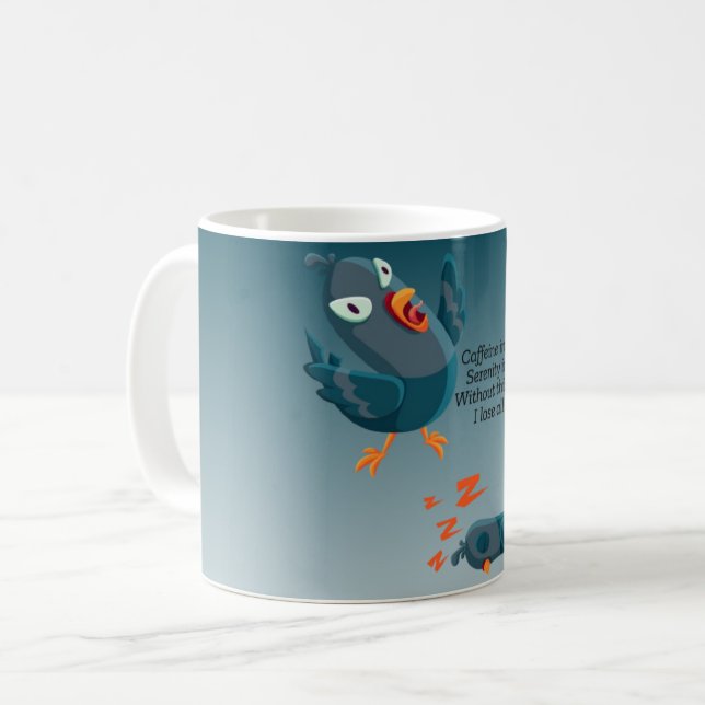 Funny Blue Angry Bird Coffee Mug (Front Left)