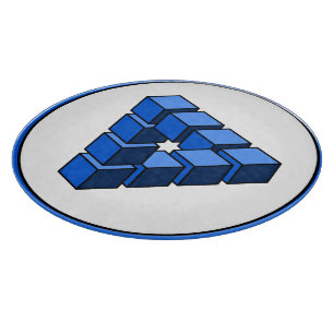 Funny Blue Black Impossible Triangle Blocks Cutting Board