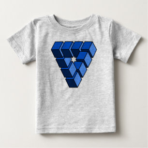 Funny Blue Black Toy Blocks Triangle Vector Art Baby T-Shirt