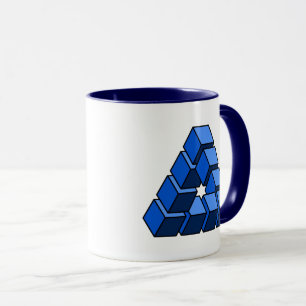 Funny Blue Black Toy Blocks Triangle Vector Art Mug