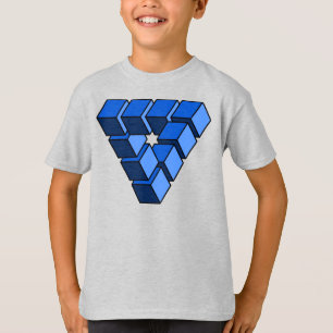 Funny Blue Black Toy Blocks Triangle Vector Art T-Shirt