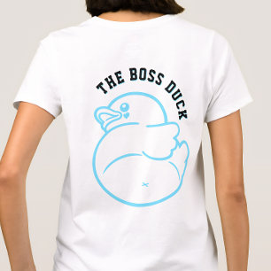 Funny Blue Boss Duck Back Print Graphic Custom T-Shirt
