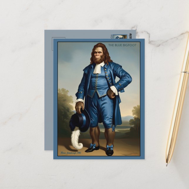 Funny Blue Boy Parody Postcard (Front/Back In Situ)