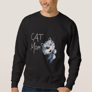 Funny Blue Cat Cartoon Cute Kitty Lover Design Cat Sweatshirt