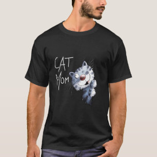Funny Blue Cat Cartoon Cute Kitty Lover Design Cat T-Shirt