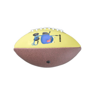 Funny blue cement mixer cartoon illustration american football