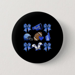 Funny Blue Cheer Coquette Football Mum Women Girls 6 Cm Round Badge