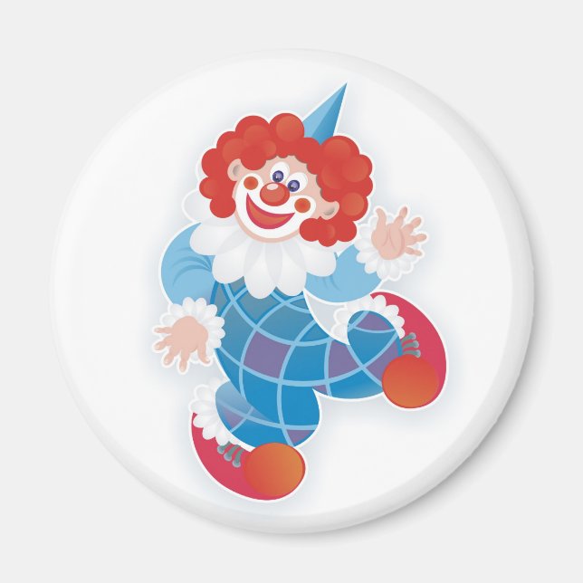 funny blue clown magnet (Front)