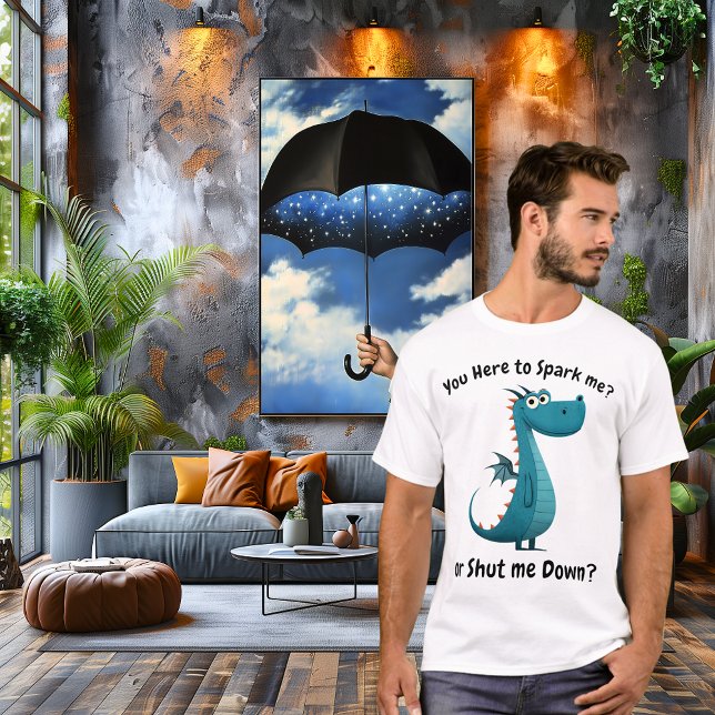 Funny Blue Dragon Original Humour Design T-Shirt (Creator Uploaded)