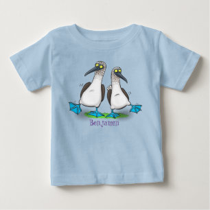 Funny blue footed boobies cartoon illustration baby T-Shirt