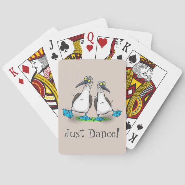 Funny blue footed boobies cartoon illustration playing cards (Back)